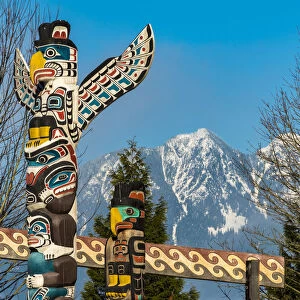 Totem poles at Brockton Point, Stanley Park, Vancouver, British Columbia, Canada