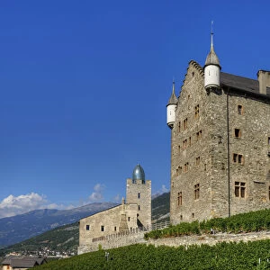 Town hall and bishops castle, Leuk, Valais, Switzerland