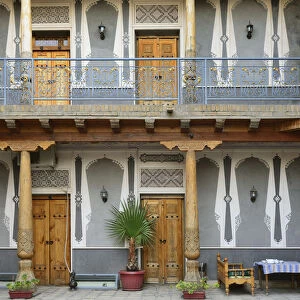 A traditional courtyard of a house of Bukhara, nowadays the Boutique Minzifa Hotel