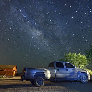 Truck at night at Apache Spirit Ranch, near Tombstone, Arizona, USA