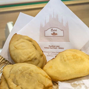 The typical milanese homemade Panzerotti at the old Luini bakery an icon of Milan