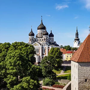 View towards the Alexander Nevsky Cathedral, Old Town, Tallinn, Estonia