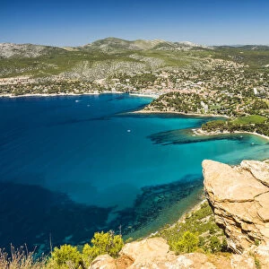 View over Cassis from Cap Canaille, Provence, France