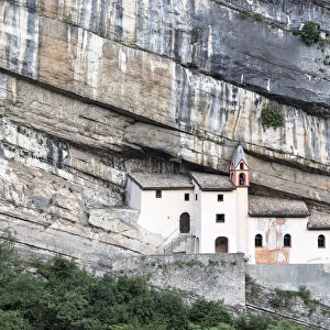 A view of Eremo di San Colombano, a monastery in Trambileno, Province of Trento, Italy
