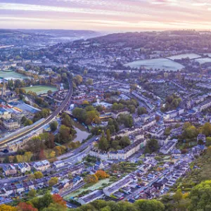 View over the Georgian city of Bath, Somerset, England