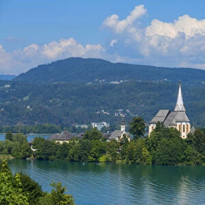 View at Maria Worth and Worthersee, Carinthia, Austria