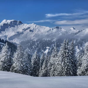 View at Sulzspitze, Tannheim valley, Allgaau, Tyrol, Austria