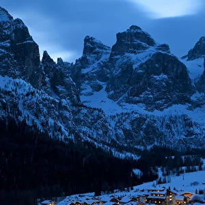 The village of Colfosco in Badia and Sella Massif range of Mountains, Dolomites