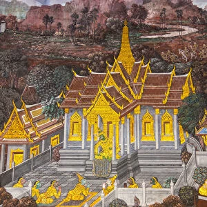 Wat Phra Kaew (Temple of the Emerald Buddha), Bangkok, Thailandwall