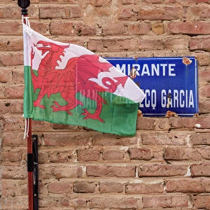 Welsh Flag on Toschke House, former Colegio Sarmiento, now Welsh Cultural Association