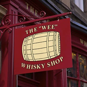 Whisky shop sign, Edinburgh, Scotland