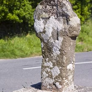 An ancient stone cross in Crows an Wra in Cornwall, UK