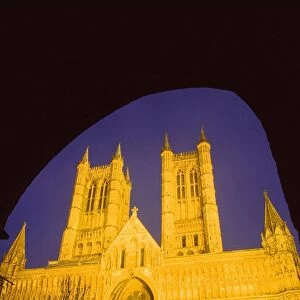 Lincoln Cathedral at night UK