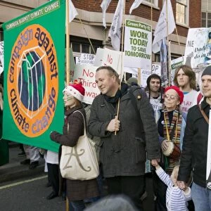 Protestors at a climate change rally in London December 2008