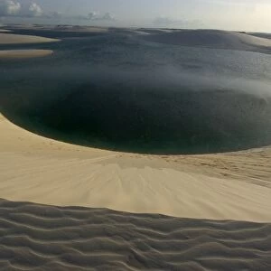 Sand dunes around Gaivota Lake at Lencois Maranhenses National Park, Santo Amaro, Maranh o, Brazil