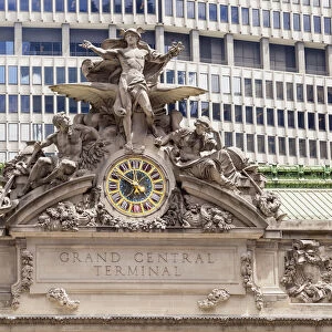 Clock and Hercules, Mercury and Minerva sculptures, Grand Central Terminal Railway