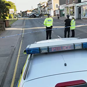 England, Kent, Police road traffic collision team cordoned off road