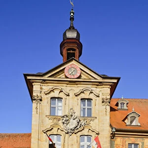 Germany, Bavaria, Bamberg, Altes Rathaus or Old Town Hall, Balcony and gateway to Old Town