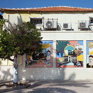 Israel, Tel Aviv, Historic Murals at the Suzanne Dellal Centre