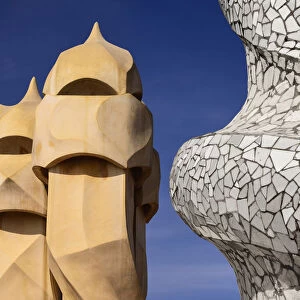 Spain, Catalunya, Barcelona, Antoni Gaudis La Pedrera building