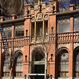 Spain, Catalunya, Barcelona, Facade of Fundacio Antoni Tapies