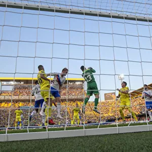 Rangers Joe Worrall Leaps Against Villarreal's Andres Fernandez - UEFA Europa League Group G, Estadio de la Ceramica