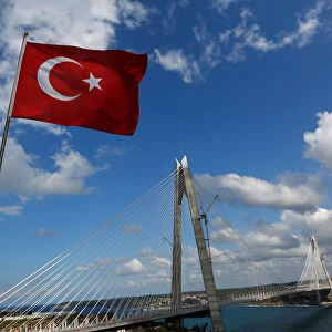 Newly built Yavuz Sultan Selim bridge, the third bridge over the Bosphorus linking the