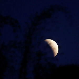 A partial lunar eclipse is seen in Brasilia