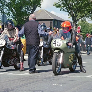 Derek Fox (Norton) and Keith Heckles (Norton) 2002 TT Parade Lap