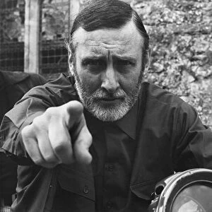 Spike Milligan on motorcycle during visit to Beaulieu 1968