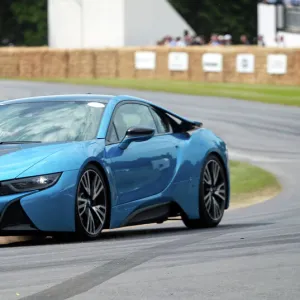 BMW i8 (Hybrid Supercar), 2015, Blue, & black