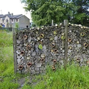 Bug hotel in conservation area, Chipping, Forest of Bowland, Lancashire, England, July