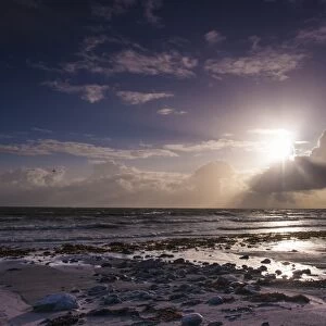 View of beach after storm, Aird a Mhachair, South Uist, Outer Hebrides, Scotland, May