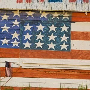American flag painted onto fireworks stand near Potlatch Idaho