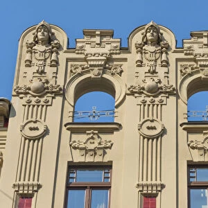 Art Nouveau building on Alberta Street in central Riga, Latvia