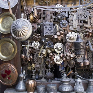 Asia, Turkey, Safranbolu. Marketplace displaying copper, tin, brass and locally welded
