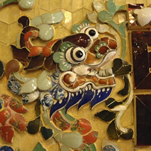 Asia, Vietnam. Mosaic naga, Khai Dinh Tomb, Hue, Thua Thienaa'Hue