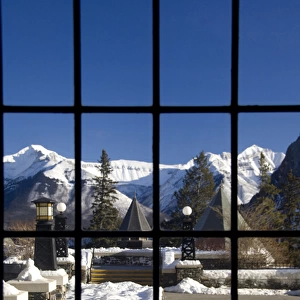 Canada, Alberta, Banff Springs Hotel, view out hotel window