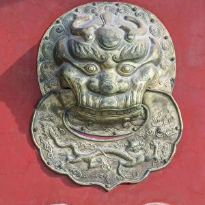 China, Beijing. Forbidden Citys imperial dragon