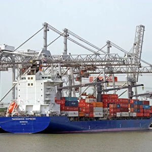 Container ship at the Port of Rotterdam, Netherlands