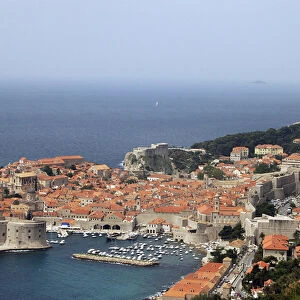 Croatia, Dubrovnik. Overview of old town