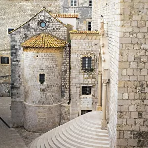 Croatia, Dubrovnik. Stairs of Dominican Monastery in old town Dubrovnik