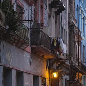 Cuba, Havana, Havana Vieja, Old Havana street, dawn