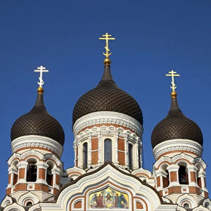 Europe, Estonia, Tallinn. View of Alexander Nevsky Cathedral