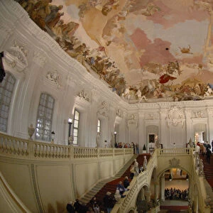 Europe, Germany, Bavaria, Wurzburg, Bishops residence, Grand staircase reception