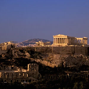 Europe, Greece, Athens, Attica, The Acropolis. Parthenon viewed from Filopapou Hill