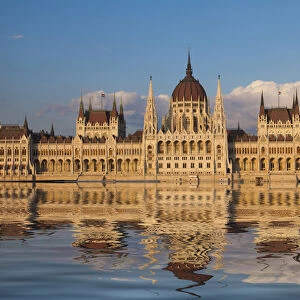 Europe, Hungary, Budapest. Parliament Building on Danube River