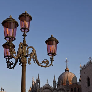 Europe, Italy, Venice. Ornate lamp on St