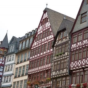 Gabled architecture of Romerberg square, Old Town, Frankfurt, Germany