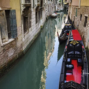 Gondolas and canal, Venice, Veneto, Italy